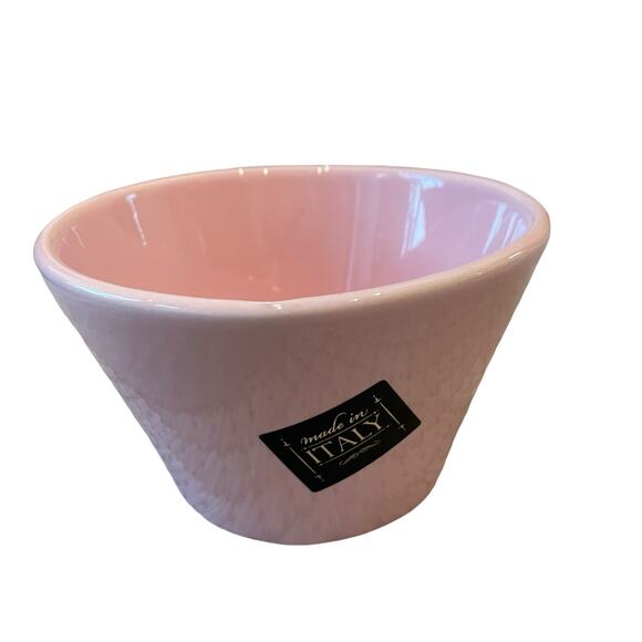 LA CERAMICA Italian Stoneware XL Latte Coffee Mug Soup Bowl w/ Handle PINK NEW! - Picture 7 of 14